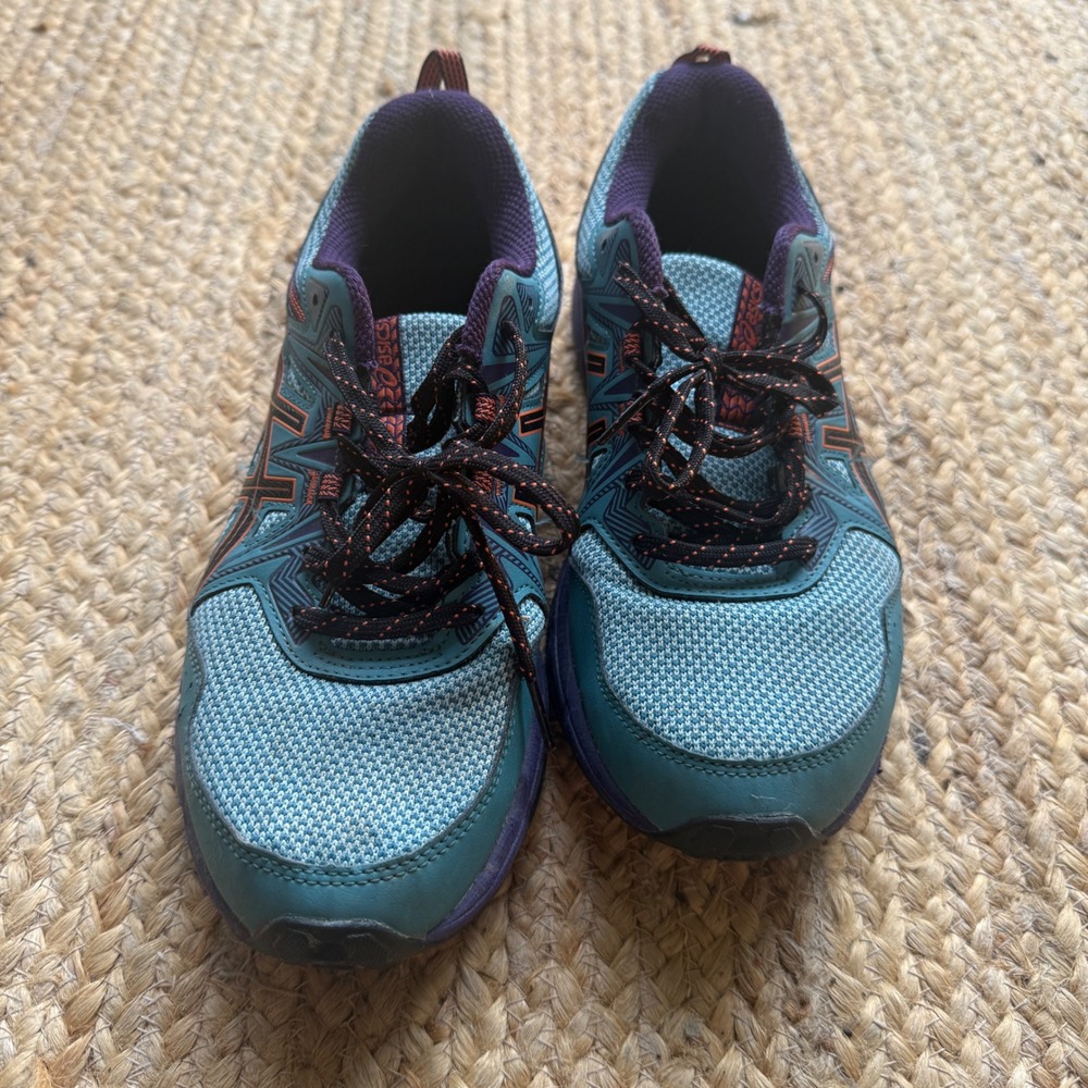 Asics Gel-Venture 8 Womens Trail Running Shoes Teal Purple Orange 1012A708 8.5